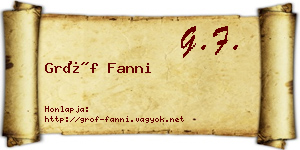 Gróf Fanni névjegykártya